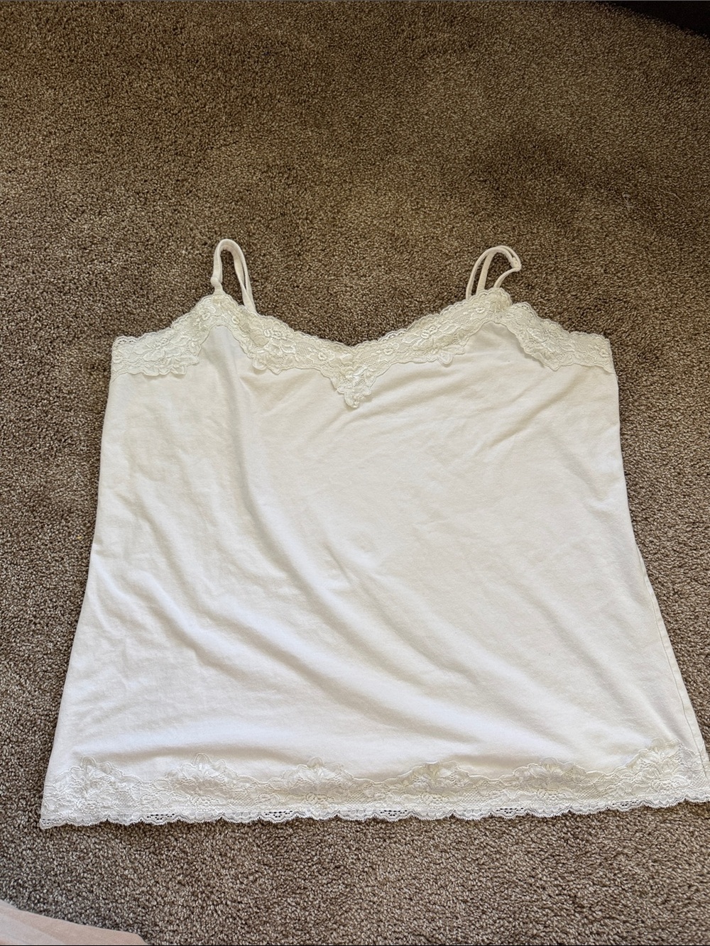 St. John's Bay White Lace-Trim Camisole Tank